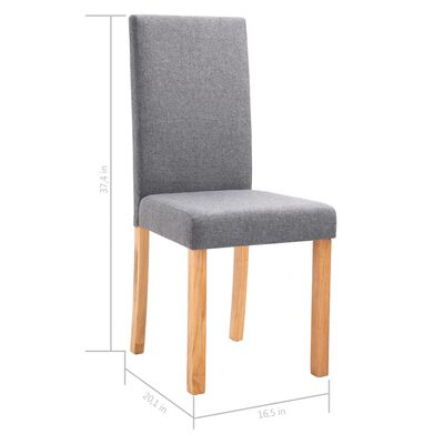 vidaXL Dining Chairs 4 pcs Light Gray Fabric