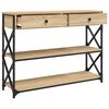vidaXL Console Table Sonoma Oak Engineered Wood Narrow Adjustable Feet