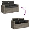 vidaXL Garden Sofa Set Grey Poly Rattan Large Modular Garden Sofa Set