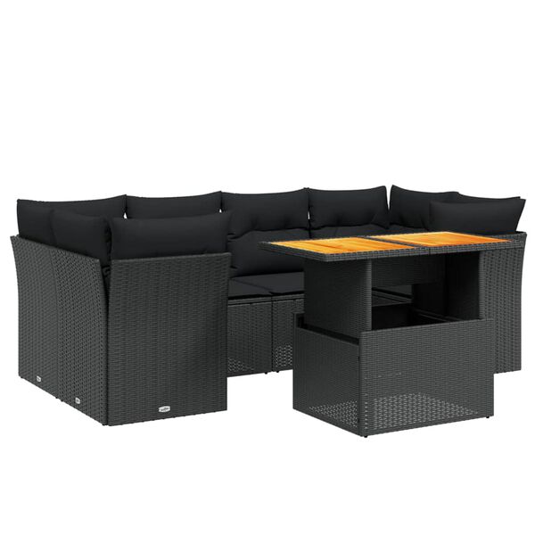 vidaXL Garden Sofa Set Black