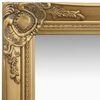 vidaXL Wall Mirror Gold Wood, glass, engineered wood 15.7x15.7 in