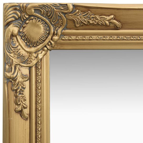 vidaXL Wall Mirror Gold Wood, glass, engineered wood 15.7x15.7 in