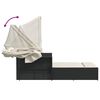 vidaXL Double Sun Lounger Black PE rattan Double-sized