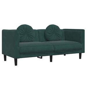 vidaXL Sofa Dark Green 100% polyester, plywood, solid wood