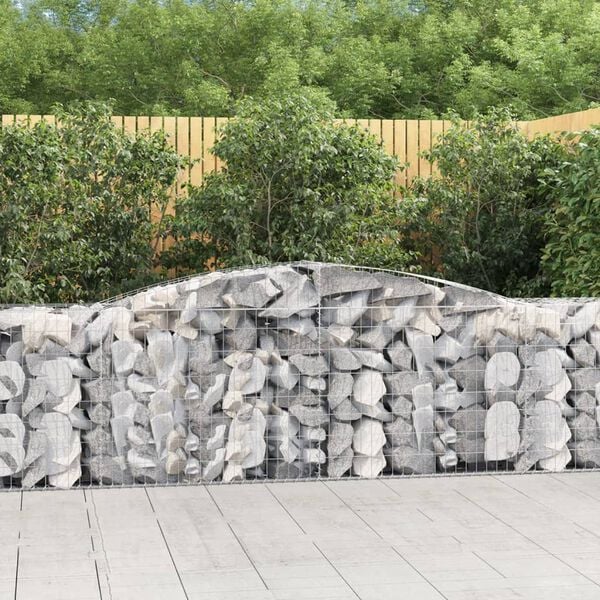vidaXL Gabion Basket Set of 2 Silver Galvanized Iron Large