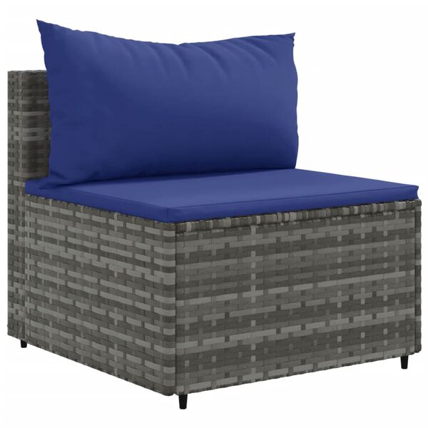 vidaXL Patio Lounge Set Grey PE rattan Medium Modular