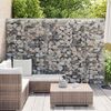 vidaXL Gabion Wall with Covers Galvanized Steel 118.1"x11.8"x78.7"