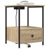 vidaXL Bedside Cabinet with Drawer Sonoma Oak 16.54 x 16.14 x 22.05 in