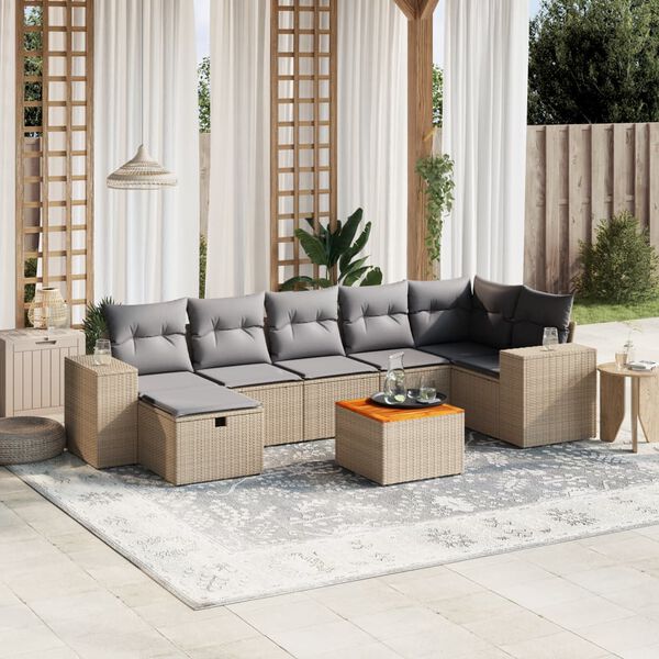 vidaXL Garden Sofa Set Mix Beige, Light Grey