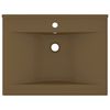 vidaXL Luxury Basin with Faucet Hole Matt Cream 23.6x18.1" Ceramic