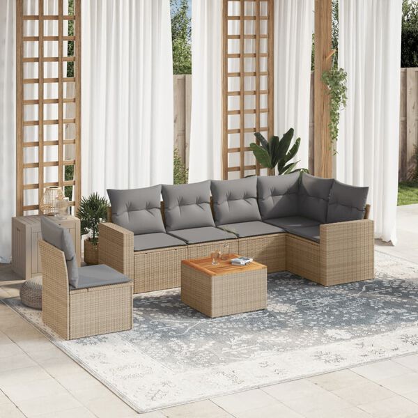 vidaXL Garden Sofa Set Beige