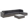 vidaXL Rattan Sofa Set Grey rattan PE (polyethylene) rattan Large