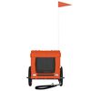 vidaXL Pet Bike Trailer Orange and Black Oxford Fabric, Iron, PVC Small