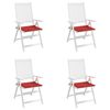 vidaXL Chair Cushion Set of 4 Red Oxford fabric (100% polyester)