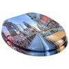 vidaXL WC Toilet Seats 2 pcs with Soft Close Lids MDF New York Design (2x143932)