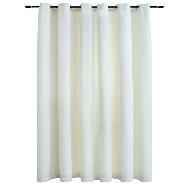 vidaXL Blackout Curtain with Metal Rings Velvet Cream 114.2x96.5"