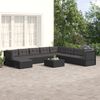 vidaXL Garden Lounge Set Black PE rattan, powder-coated steel Modular