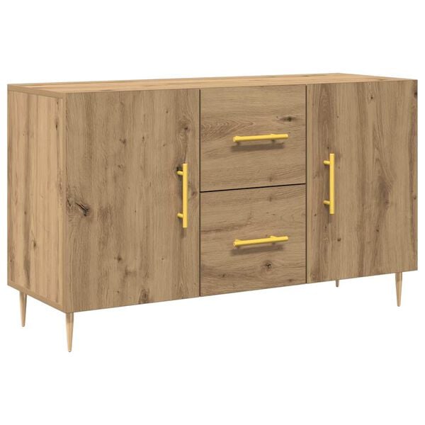 vidaXL Sideboard Artisan Oak Engineered Wood, Metal 39.4 in Sideboard
