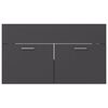 vidaXL Bathroom Furniture Set Grey, White Engineered wood, Ceramic Medium