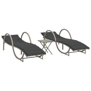 vidaXL Sun Lounger Set of 2 Light Grey