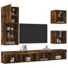 vidaXL 5 Piece TV Wall Units with LED Smoked Oak Engineered Wood