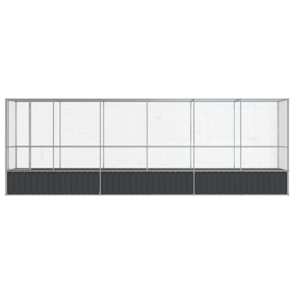 vidaXL Aviary with Extension Silver 246.7"x42.1"x83.5" Steel