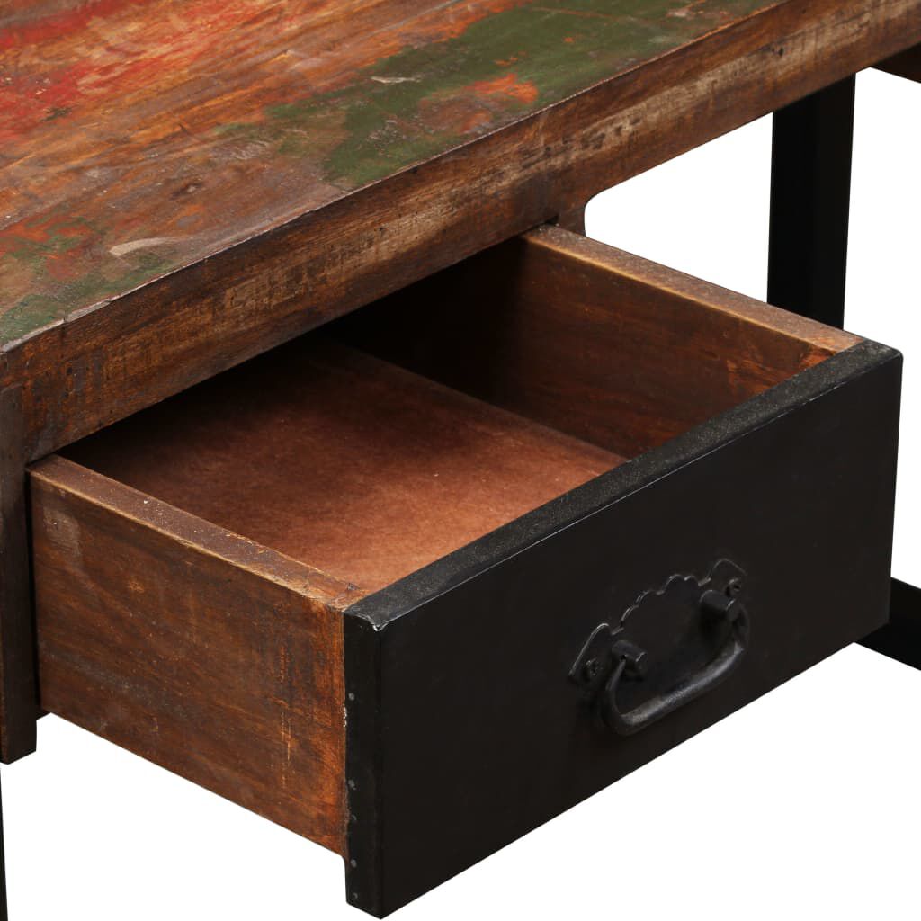 vidaXL Solid Reclaimed Wood Computer Office Desk Worktable Lowboard 2 Drawers for sale online 