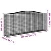 vidaXL Gabion Basket Set of 7 Silver Galvanized iron Extra Tall