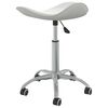 vidaXL Dining Chair White Faux leather, chrome steel Medium Dining Chair