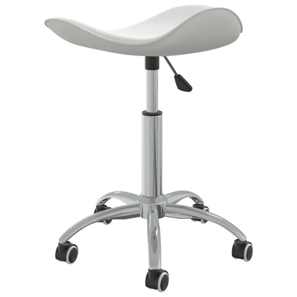 vidaXL Dining Chair White Faux leather, chrome steel Medium Dining Chair