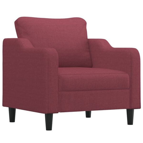 vidaXL Sofa Chair With Footstool Wine Red
