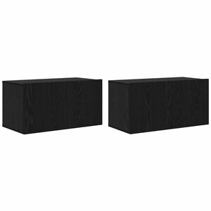 vidaXL TV Cabinet Set 2 pcs Black 23.62 x 11.81 x 11.81 in