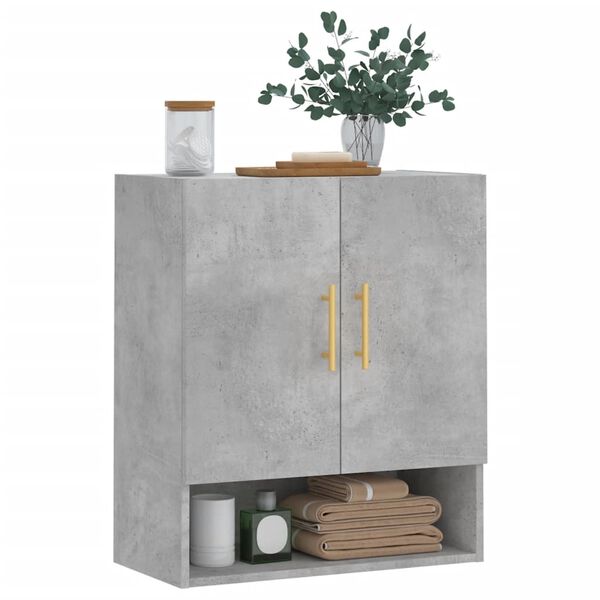 vidaXL Wall Cabinet Concrete Gray 23.6"x12.2"x27.6" Engineered Wood