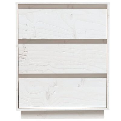 vidaXL Sideboard White 23.6"x13.4"x29.5" Solid Wood Pine