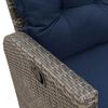 vidaXL Garden Sofa Set L-shaped sofa: Grey, Cushions: Navy blue PE rattan