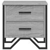 vidaXL Bedside Cabinet Grey Sonoma Engineered Wood & Metal Medium