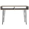 vidaXL Desk Grey and oak MDF and Metal 43.3 x 19.7 x 29.9 in Desk