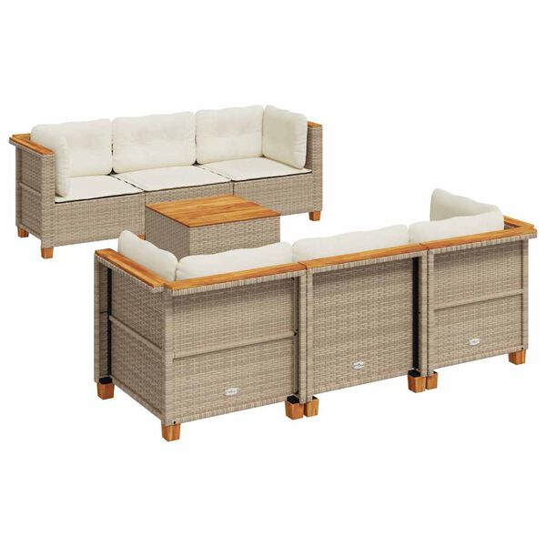 vidaXL Garden Sofa Set Beige, Cream White