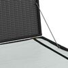 vidaXL Outdoor Storage Box Black PE Rattan, Powder-Coated Steel