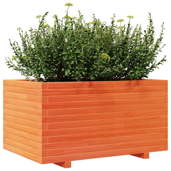 vidaXL Garden Planter Wax Brown Solid Pine Wood Medium Decorative Inlays