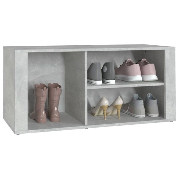 vidaXL Shoe Cabinet Concrete Grey Engineered Wood Medium Storage