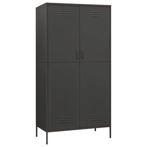 vidaXL Wardrobe Anthracite Steel Medium Height-Adjustable Shelves