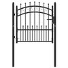 vidaXL Fence Gate with Spikes Steel 40.9x34.3" Black
