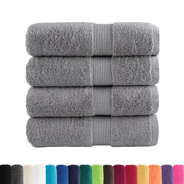 vidaXL Soap Towel Set of 4 Grey 100% cotton 11.8 x 11.8 in Soap Towel