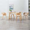 vidaXL Dining Chair Set of 4 Cream and light brown