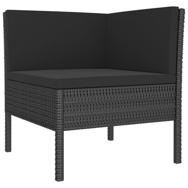 vidaXL Garden Furniture Set Black PE rattan Moderate Modular