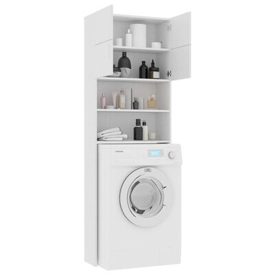 vidaXL Washing Machine Cabinet White 25.2"x10"x74.8" Engineered Wood