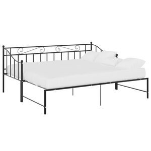 vidaXL Sofa Bed Frame Black Powder-coated metal Twin