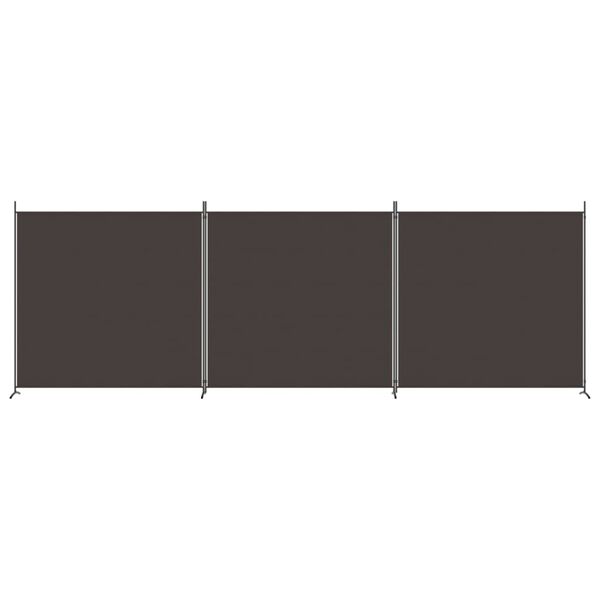 vidaXL 3-Panel Room Divider Brown 206.7"x70.9" Fabric