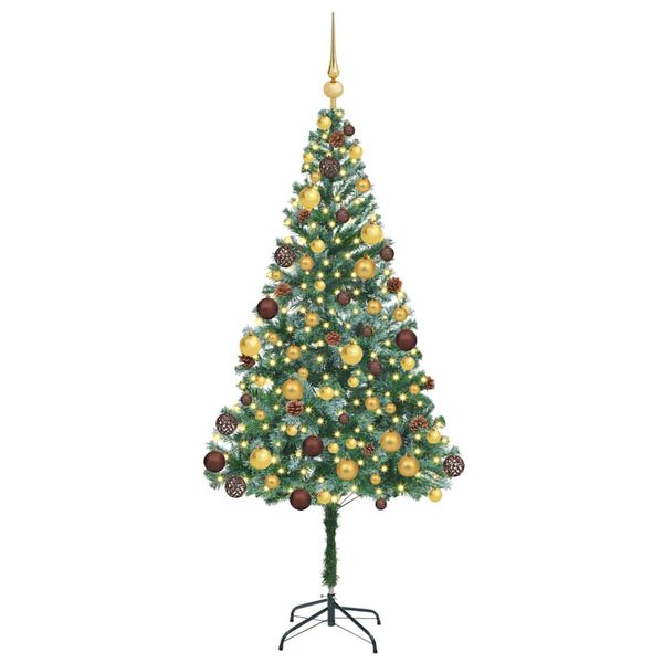 vidaXL Artificial Christmas Tree Green 70.87 in PVC and Steel